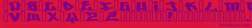 フォントWriters ffy – 赤い背景に紫のフォント