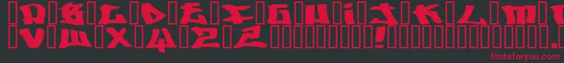 フォントWriters ffy – 黒い背景に赤い文字
