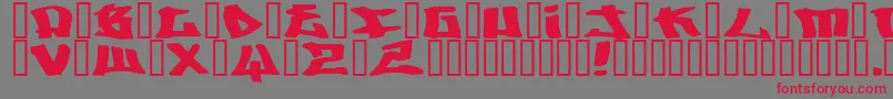 フォントWriters ffy – 赤い文字の灰色の背景