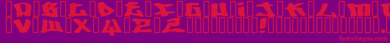 フォントWriters ffy – 紫の背景に赤い文字