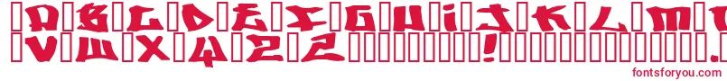 フォントWriters ffy – 白い背景に赤い文字
