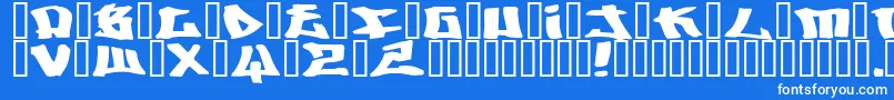 フォントWriters ffy – 青い背景に白い文字