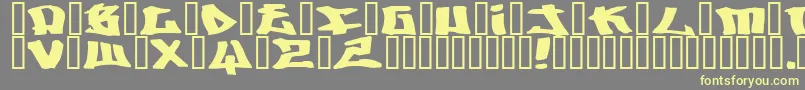 Writers ffy-Schriftart – Gelbe Schriften auf grauem Hintergrund