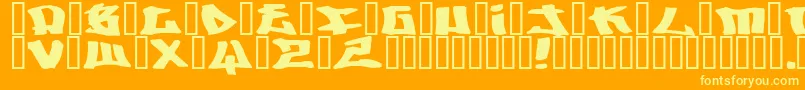 Writers ffy Font – Yellow Fonts on Orange Background