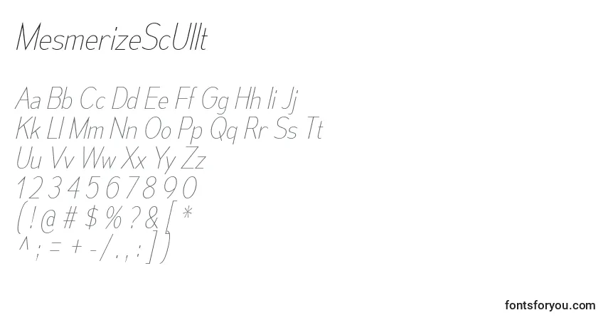 Czcionka MesmerizeScUlIt – alfabet, cyfry, specjalne znaki