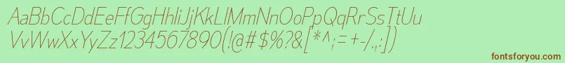 MesmerizeScUlIt-fontti – ruskeat fontit vihreällä taustalla