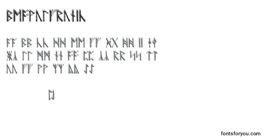 A fonte Beowulfrunic – alfabeto, números, caracteres especiais