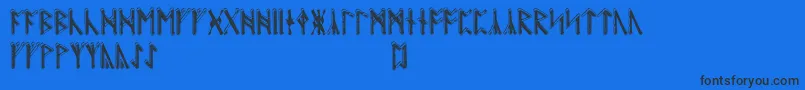 Beowulfrunic Font – Black Fonts on Blue Background