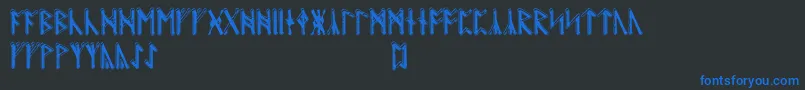 Beowulfrunic Font – Blue Fonts on Black Background