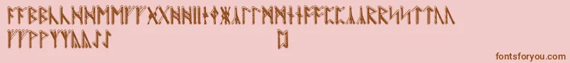 Beowulfrunic Font – Brown Fonts on Pink Background