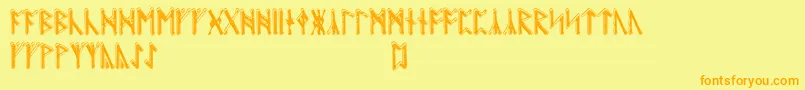 Beowulfrunic Font – Orange Fonts on Yellow Background