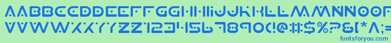 フォントPlanetsv2 – 青い文字は緑の背景です。