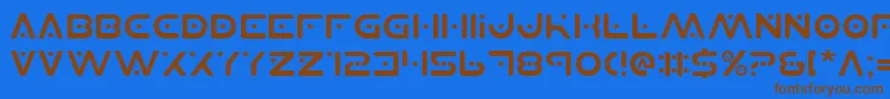 Planetsv2 Font – Brown Fonts on Blue Background