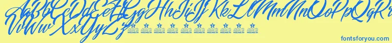 MiraclePlacePersonalUse Font – Blue Fonts on Yellow Background