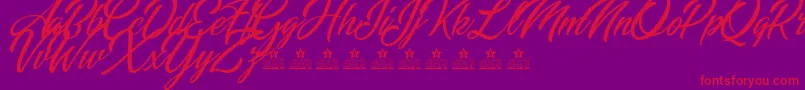 MiraclePlacePersonalUse Font – Red Fonts on Purple Background