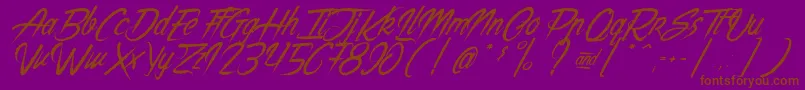 TheNightCreatures-Schriftart – Braune Schriften auf violettem Hintergrund