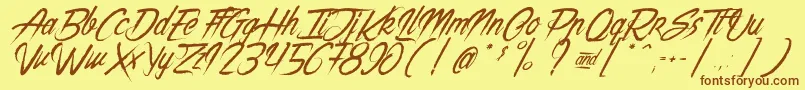 Шрифт TheNightCreatures – коричневые шрифты на жёлтом фоне
