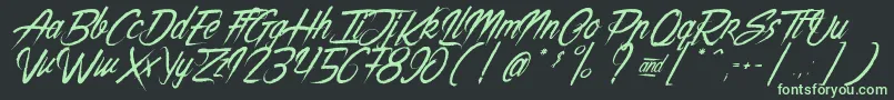 フォントTheNightCreatures – 黒い背景に緑の文字