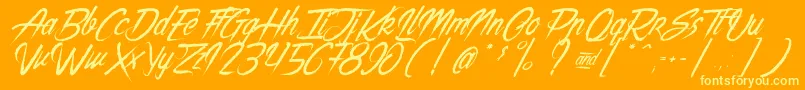TheNightCreatures Font – Yellow Fonts on Orange Background