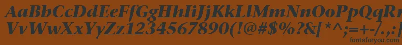 Шрифт StoneSerifItcTtBolditalic – чёрные шрифты на коричневом фоне