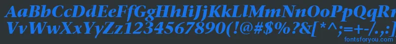 StoneSerifItcTtBolditalic Font – Blue Fonts on Black Background