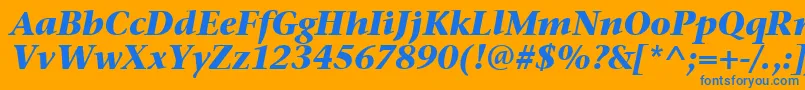 StoneSerifItcTtBolditalic Font – Blue Fonts on Orange Background