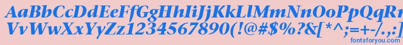 StoneSerifItcTtBolditalic Font – Blue Fonts on Pink Background