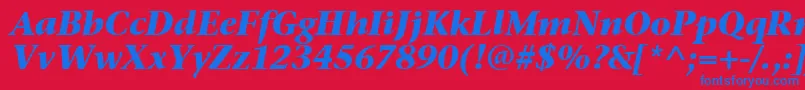 StoneSerifItcTtBolditalic Font – Blue Fonts on Red Background