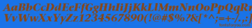 StoneSerifItcTtBolditalic Font – Brown Fonts on Blue Background