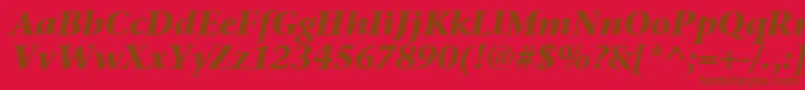 StoneSerifItcTtBolditalic Font – Brown Fonts on Red Background