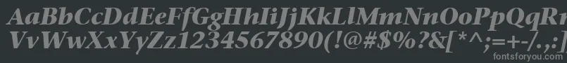 フォントStoneSerifItcTtBolditalic – 黒い背景に灰色の文字