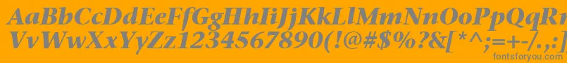 StoneSerifItcTtBolditalic Font – Gray Fonts on Orange Background
