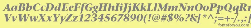StoneSerifItcTtBolditalic-Schriftart – Graue Schriften auf gelbem Hintergrund