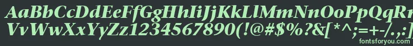 フォントStoneSerifItcTtBolditalic – 黒い背景に緑の文字