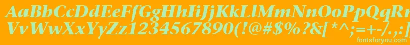 StoneSerifItcTtBolditalic Font – Green Fonts on Orange Background