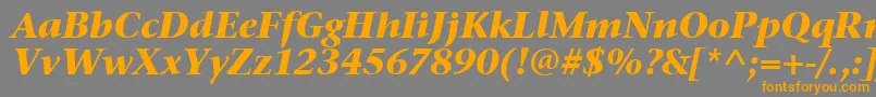 StoneSerifItcTtBolditalic Font – Orange Fonts on Gray Background