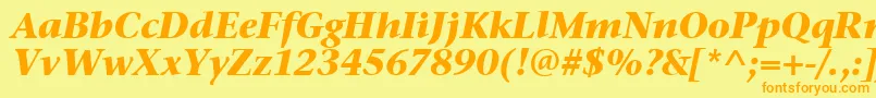 StoneSerifItcTtBolditalic Font – Orange Fonts on Yellow Background