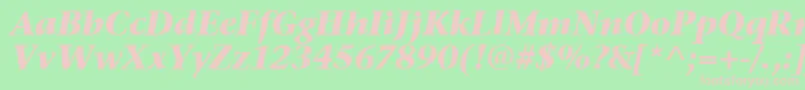 StoneSerifItcTtBolditalic Font – Pink Fonts on Green Background