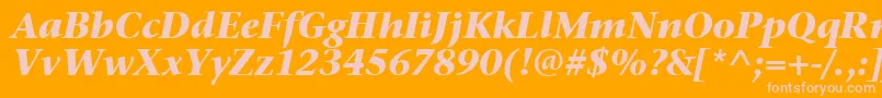 StoneSerifItcTtBolditalic Font – Pink Fonts on Orange Background