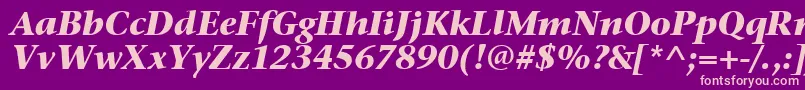 StoneSerifItcTtBolditalic Font – Pink Fonts on Purple Background