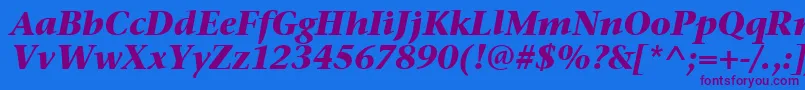 StoneSerifItcTtBolditalic-Schriftart – Violette Schriften auf blauem Hintergrund