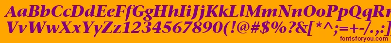 StoneSerifItcTtBolditalic-fontti – violetit fontit oranssilla taustalla