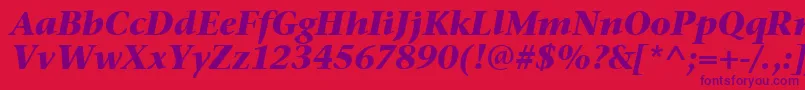 StoneSerifItcTtBolditalic Font – Purple Fonts on Red Background