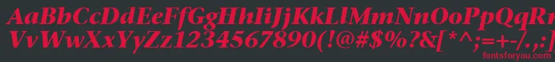 Шрифт StoneSerifItcTtBolditalic – красные шрифты на чёрном фоне