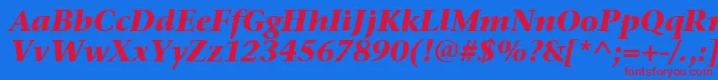 StoneSerifItcTtBolditalic Font – Red Fonts on Blue Background