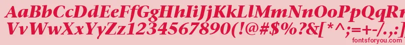 fuente StoneSerifItcTtBolditalic – Fuentes Rojas Sobre Fondo Rosa