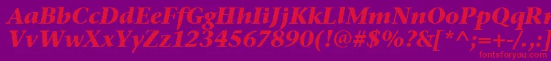 StoneSerifItcTtBolditalic Font – Red Fonts on Purple Background