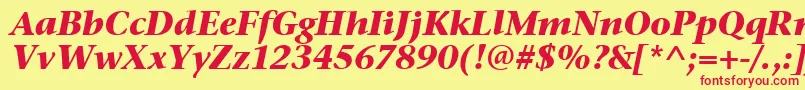 StoneSerifItcTtBolditalic-fontti – punaiset fontit keltaisella taustalla