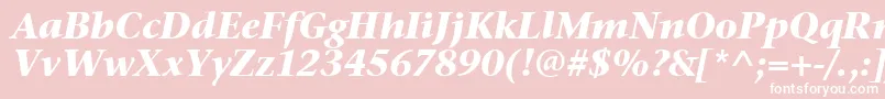 StoneSerifItcTtBolditalic-Schriftart – Weiße Schriften auf rosa Hintergrund