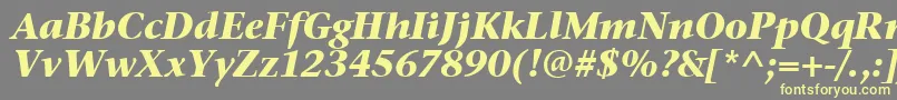 StoneSerifItcTtBolditalic-Schriftart – Gelbe Schriften auf grauem Hintergrund